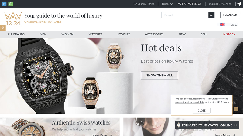 Buy authentic Swiss luxury watches.