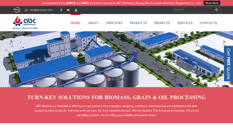 ABC Machinery|Turnkey Solutions of Biomass, Grain & Oil Processing