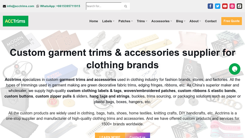 Garment trims & accessories for clothing | Acctrims.com