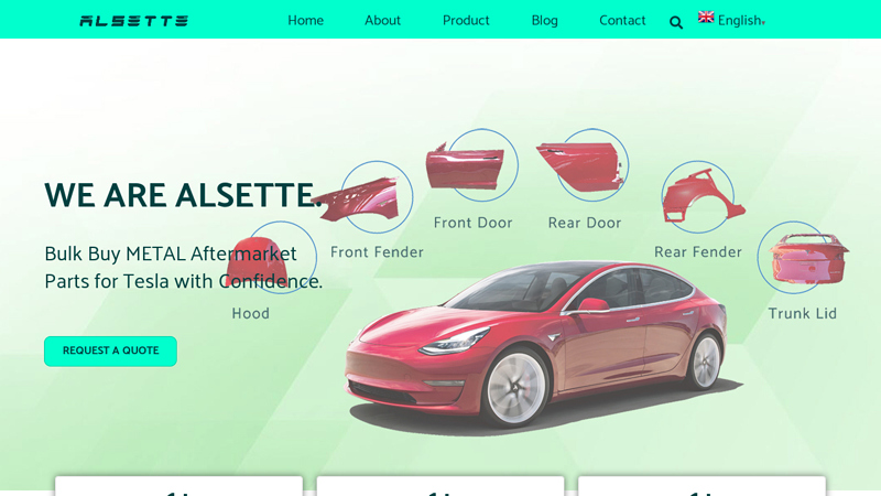 ALSETTE -China Manufacturer for Tesla Metal Body Aftermarket Parts