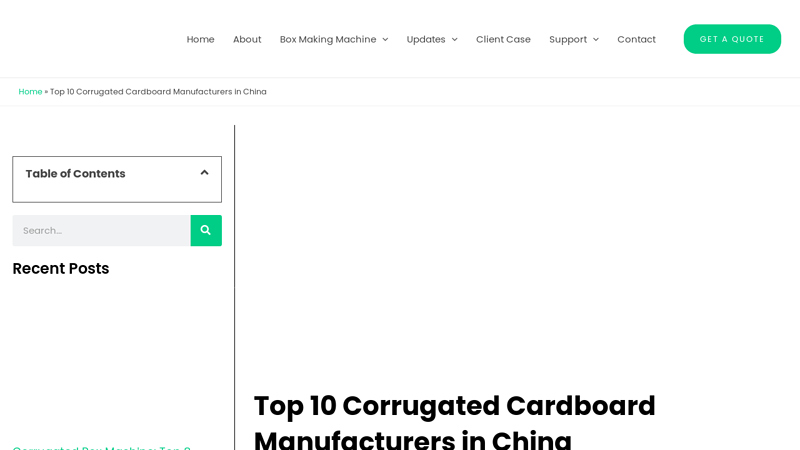 Image of Top 10 Corrugated Cardboard Manufacturers in China