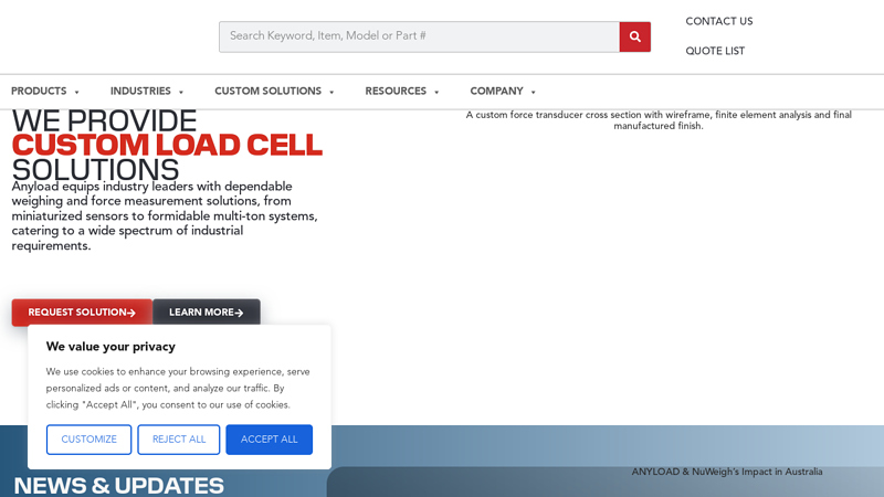 ANYLOAD Weigh & Measure - Load Cells and Custom Weighing Solutions