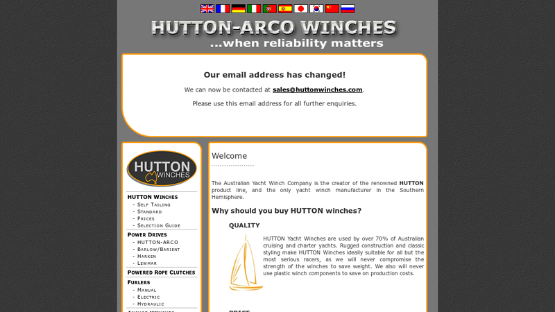 HUTTON-ARCO Yacht Winches