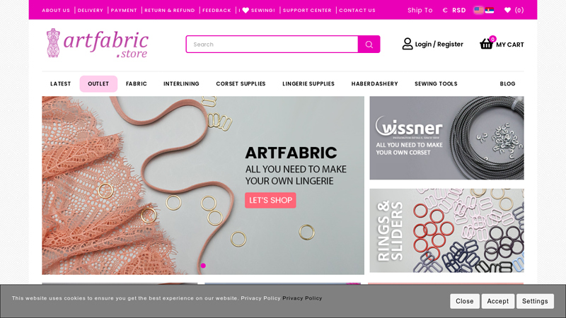 ARTFABRIC.STORE - Designer fabrics and Corset accessories