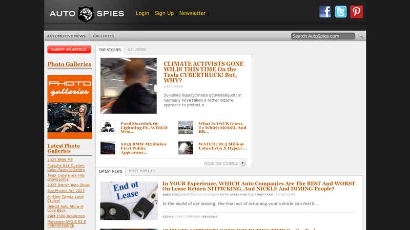 AutoSpies -Tesla, Wikileaks, TMZ, Autos, Trucks, Photos, Celebrity, Insiders