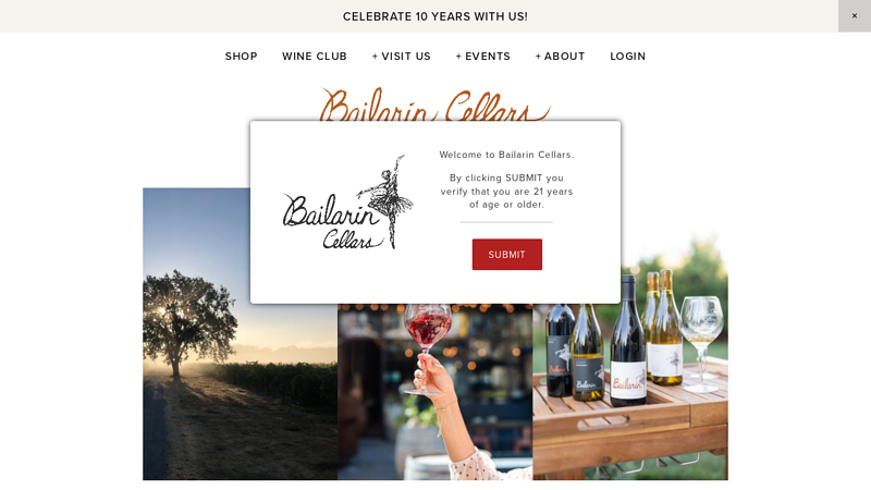 Bailarin Cellars | Sonoma County Winery | Sacramento Tasting Room