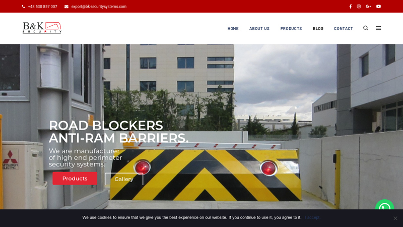 B&K Road blockers Tyre Killers, Industrial gates, Hydraulic bollards