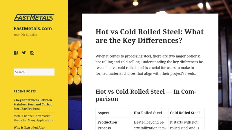 Image of Hot vs Cold Rolled Steel: What are the Key Differences?