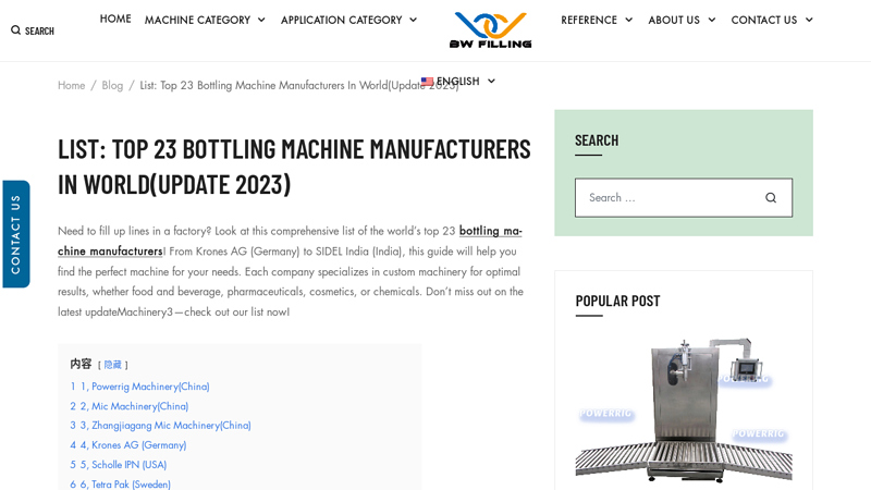 Image of List: Top 23 Bottling Machine Manufacturers In World(Update 2023)