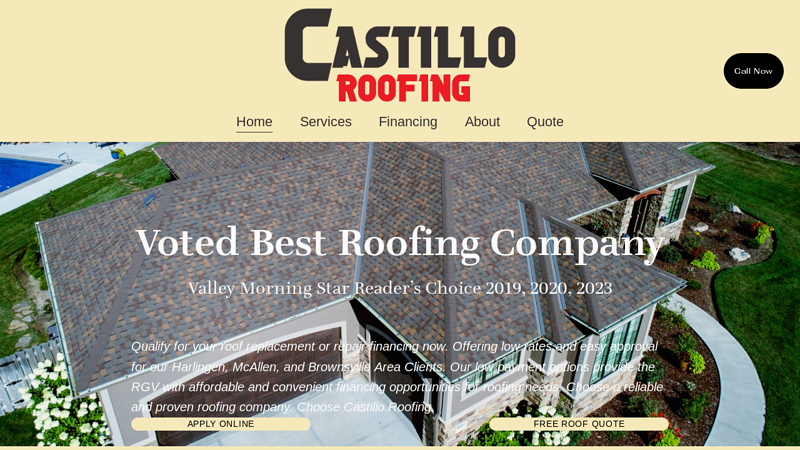 Castillo Roofing | Roofing Company | Roof Replacements | Roof Repair | Leak Repair | Harlingen | McAllen | Brownsville