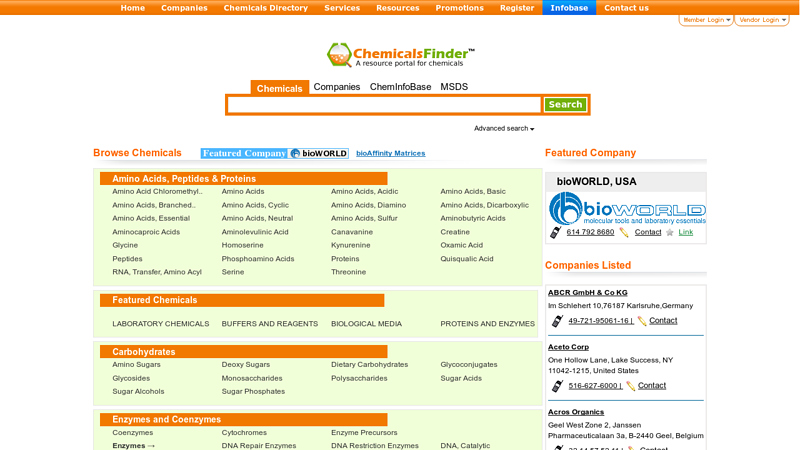 Chemicals Finder | A resource portal for chemicals