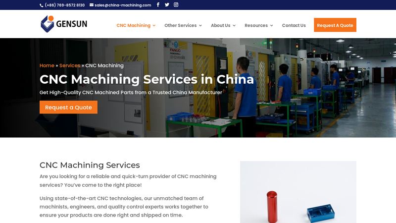 Image of CNC Machining Services in China | Gensun Precision