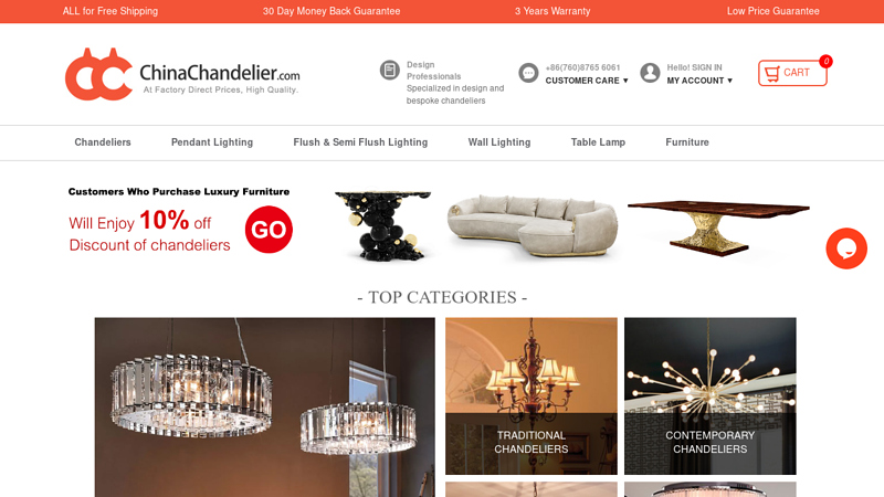 Welcome to ChinaChandelier.com,We specialize in making high-end crystal chandeliers!