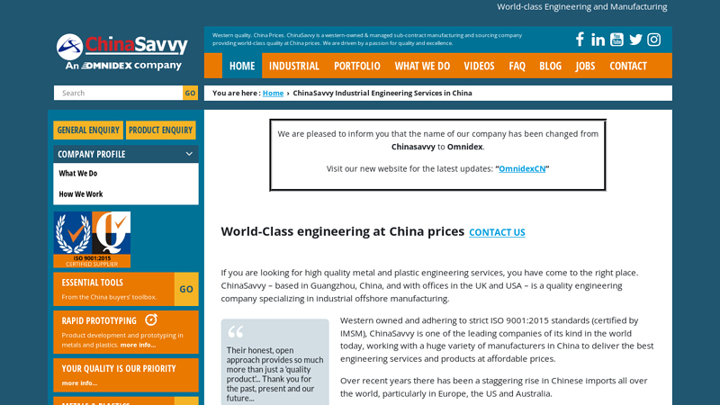 ChinaSavvy Industrial Engineering Services in China | ChinaSavvy