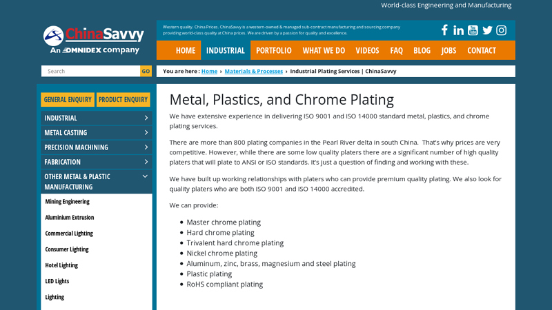 Image of Industrial Plating Services | ChinaSavvy | ChinaSavvy