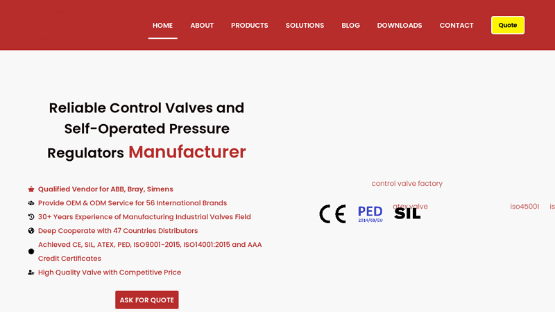 Control Valves and Pressure Regulators Manufacturer | THINKTANK