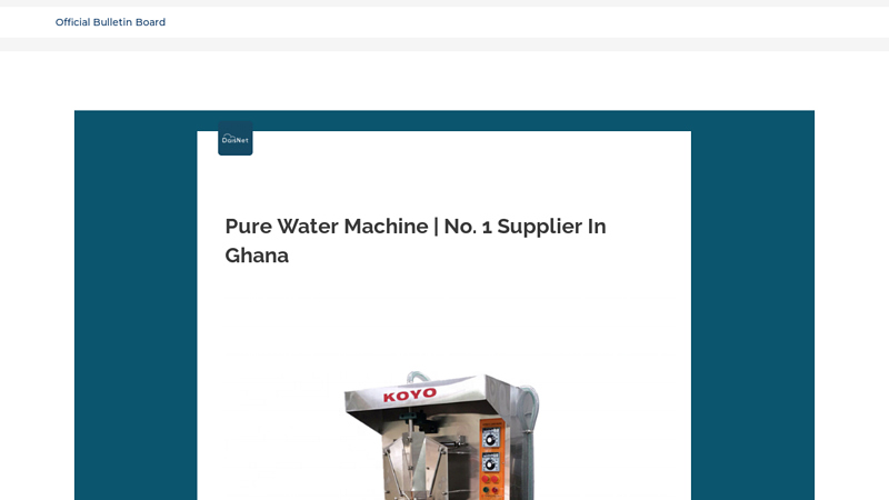 Image of Pure Water Machine | No. 1 Supplier In Ghana