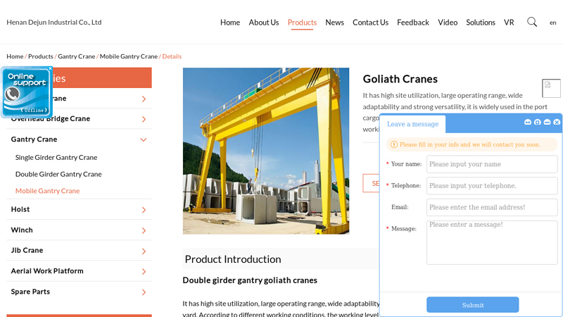 Image of China Gantry Crane At Harbor Freight Manufacturers Suppliers Factory ...