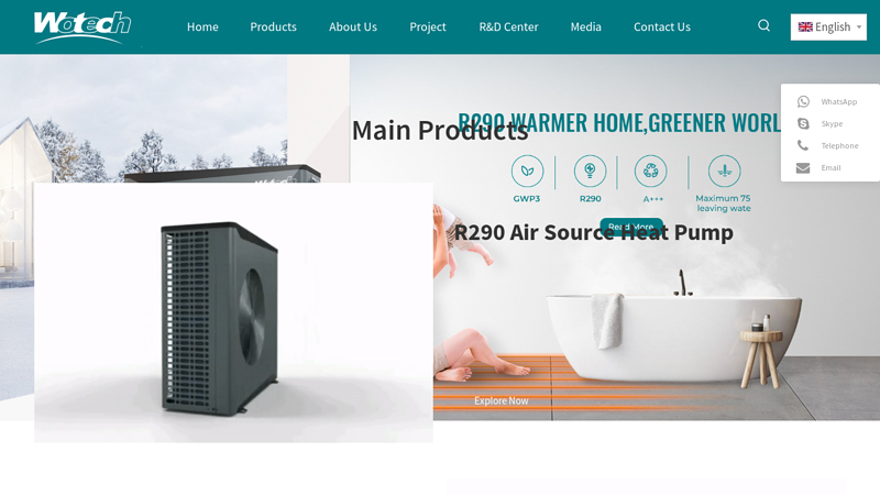 Professional Supplier of Air to Water Heat Pump - Wotech