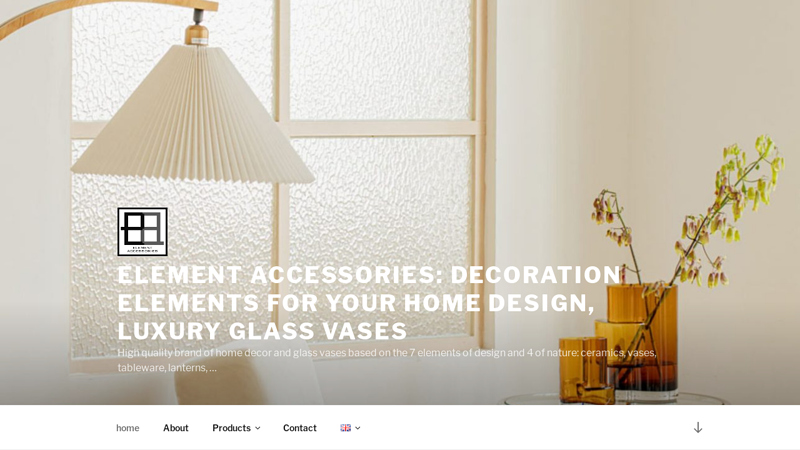 Element Accessories a Belgian design brand of affordable luxury glass vases, ceramics, home decor