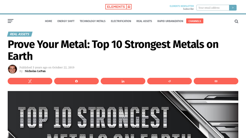 Image of Prove Your Metal: Top 10 Strongest Metals on Earth