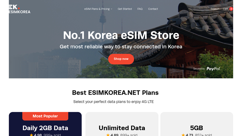 eSIM Korea, prepaid data from $9.9 | No.1 eSIM Store in Korea