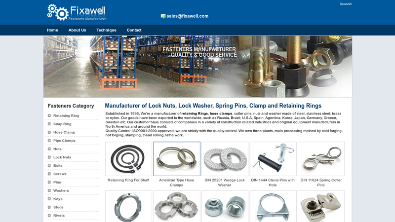 Lock Nuts, Lock Washers, Spring Pins | Fixawell Industry