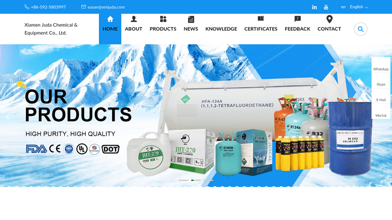 Refrigerants, Fire Extinguishing Agent, Mapp Gas, Cleaning Agent, Anti Fingerprint Agent Suppliers - Quotation and Price - Juda Trading