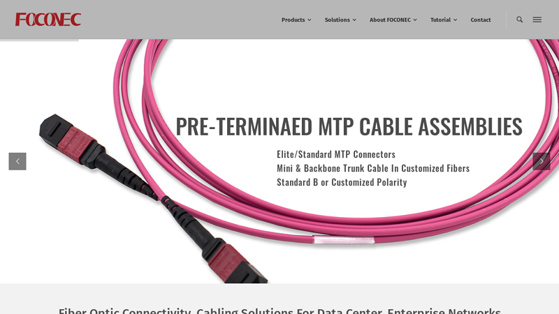 Fiber Optic Connectivity, Cabling Solutions - FOCONEC