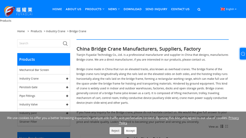 Image of China Bridge Crane Suppliers, Manufacturers and Factory