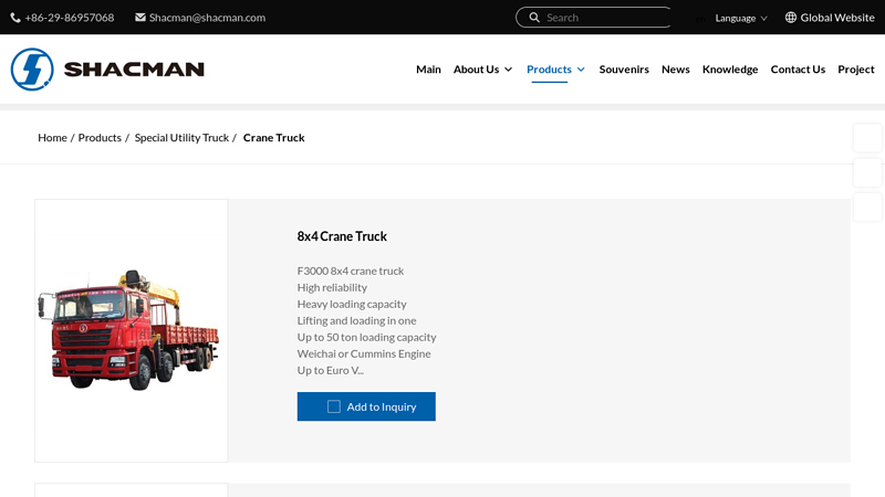 Image of SHACMAN Crane Truck China Suppliers and Manufacturers