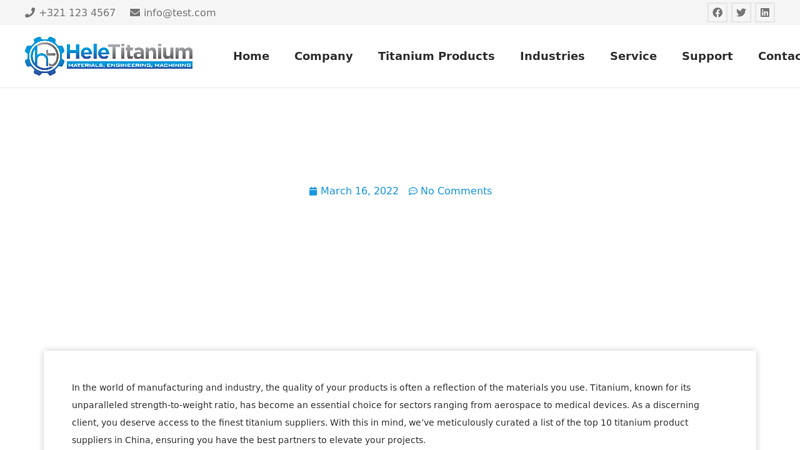 Image of Guide to Sourcing Titanium Products from China-Hele Titanium