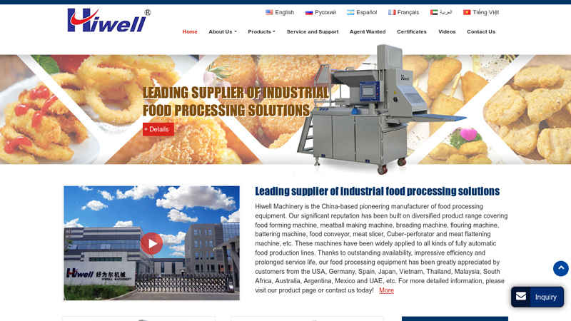 Image of Food Processing Equipment Expert | Hiwell Machinery Home