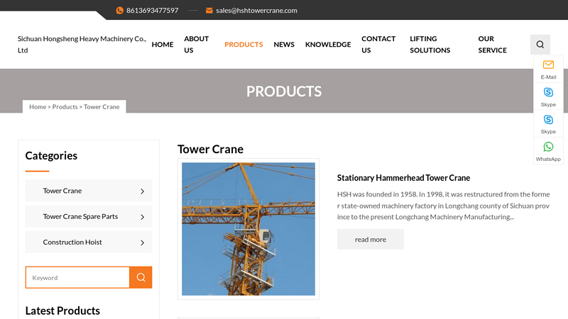 Image of China Construction Hoist, Hammerhead Tower Crane Manufacturers ...