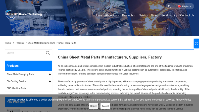 Image of China Sheet Metal Parts Manufacturers, Suppliers, Factory