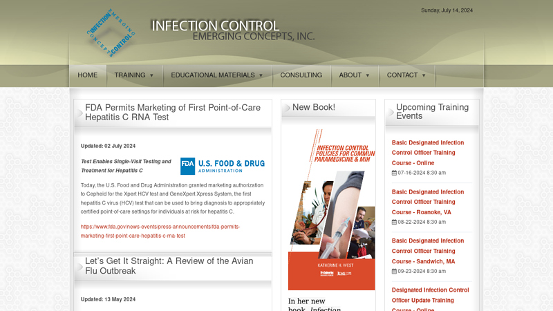 Infection Control Emerging Concepts, Inc - Expert training & resources in Infectious Disease Management - Infection Control / Emerging Concepts, Inc.