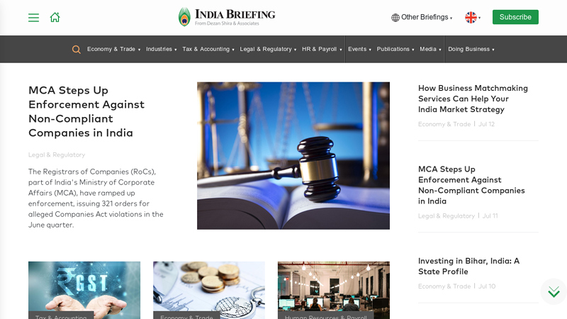 Business, Legal, Tax, Investment, Accounting News | India Briefing