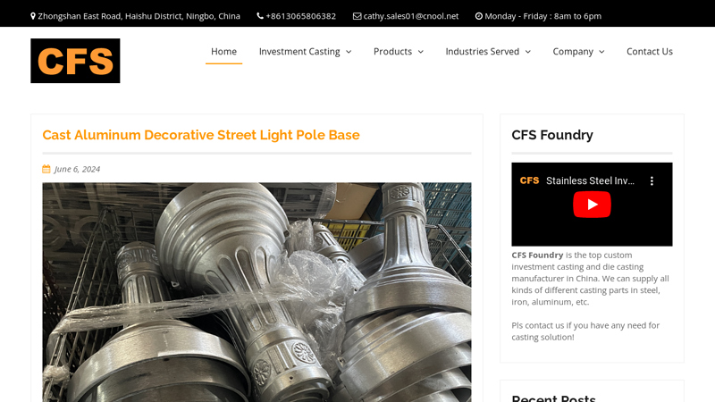 CFS Foundry - Investment Casting & Die Casting Company