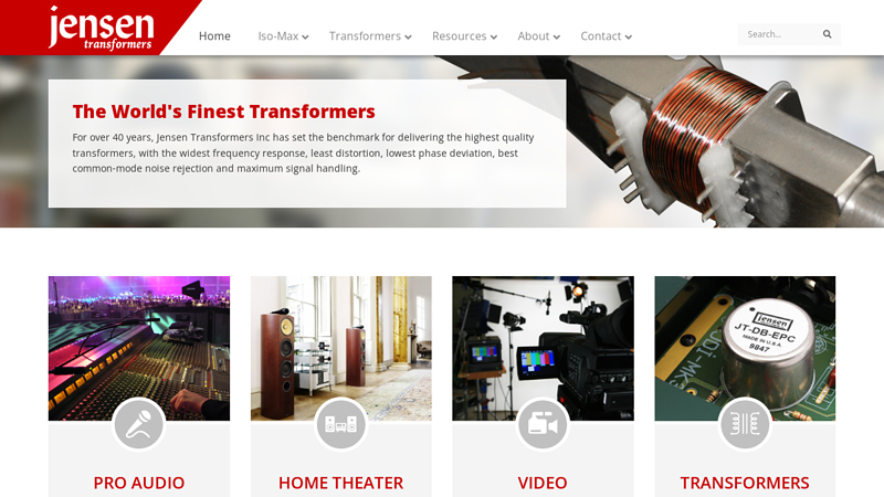 Jensen Transformers - High performance audio transformers and ground isolators.