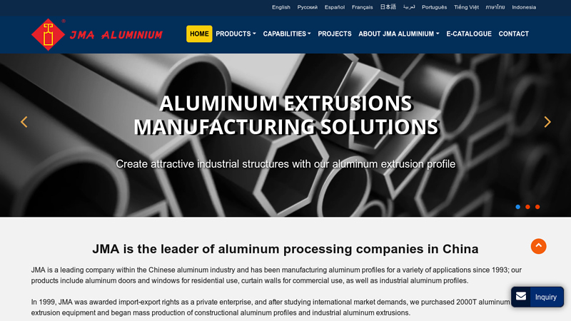 Aluminum Profiles | Custom Aluminum Extrusions | JMA Aluminium