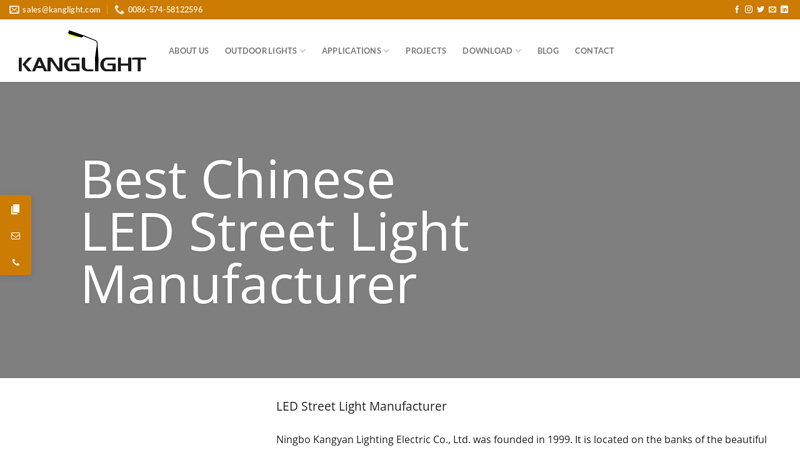 Led Street Light Manufacturer & Street Light Company | Kanglight