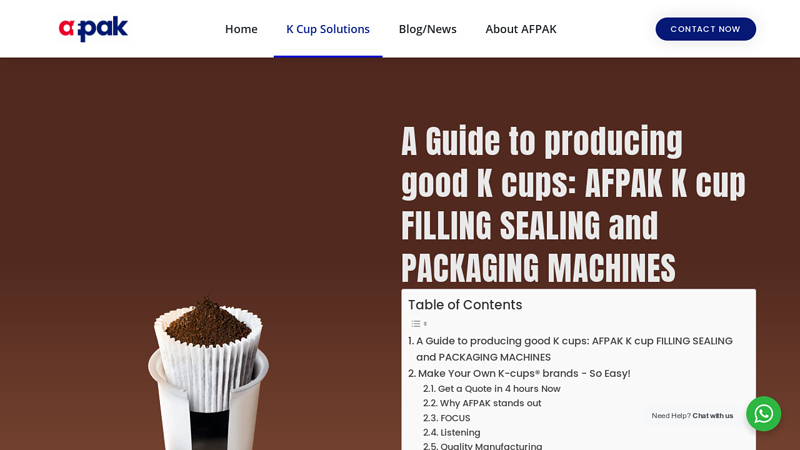 Image of K cup filling machines -AFPAK Quality One Stop K cup Solution from China