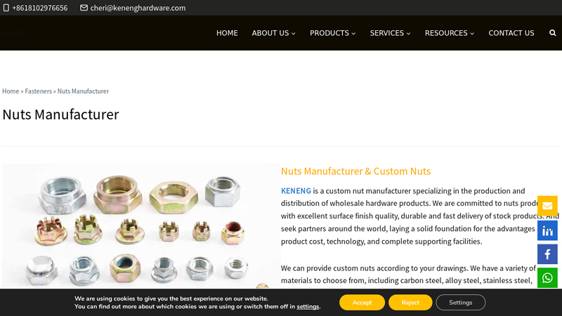 Image of Nuts Manufacturer and Custom Nuts | KENENG