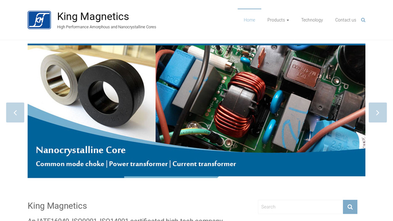 King Magnetics  High Performance Amorphous and Nanocrystalline Cores