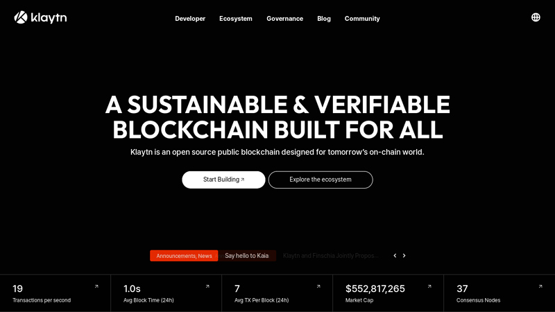 Klaytn Foundation | A sustainable and verifiable blockchain built for all