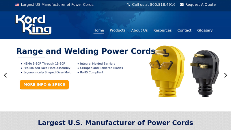 Largest US Manufacturer of Power Cords | Kord King