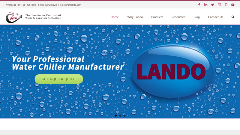 Lando Chillers -Water Chillers Supplier and Manufacturer