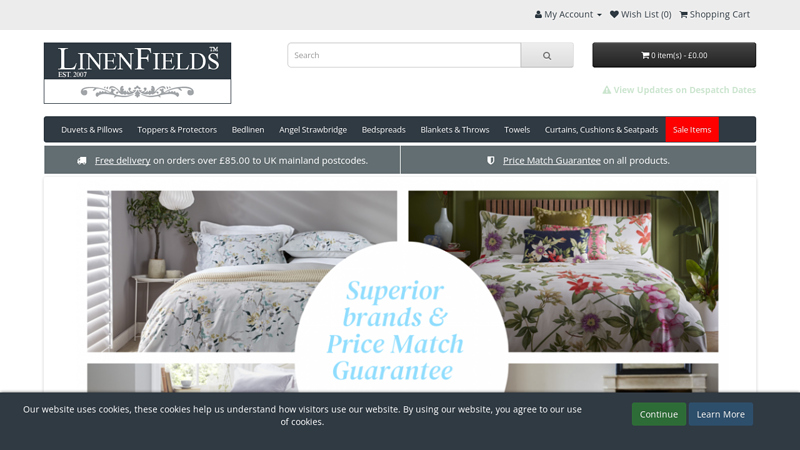 LinenFields helps you create a beautiful home from branded bed linen, to Duvets & pillows, to curtains and so much more all delivered direct to your door.