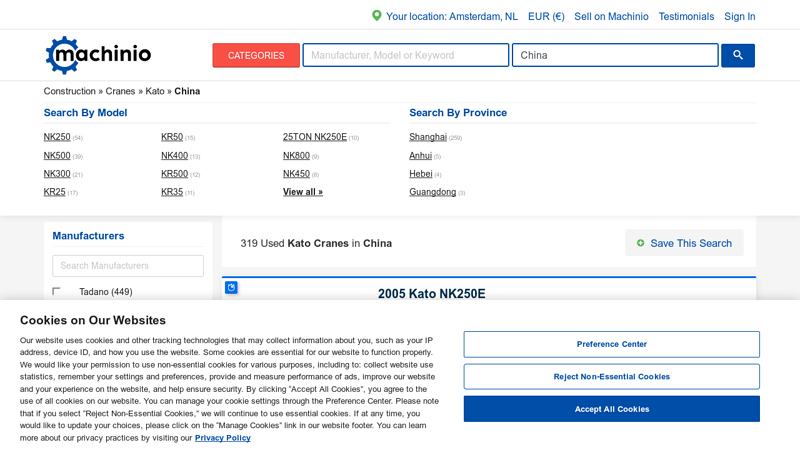 Image of Used Cranes for sale in China | Machinio