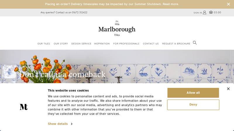 Handmade & Hand Painted Artisan Tiles | Marlborough Tiles